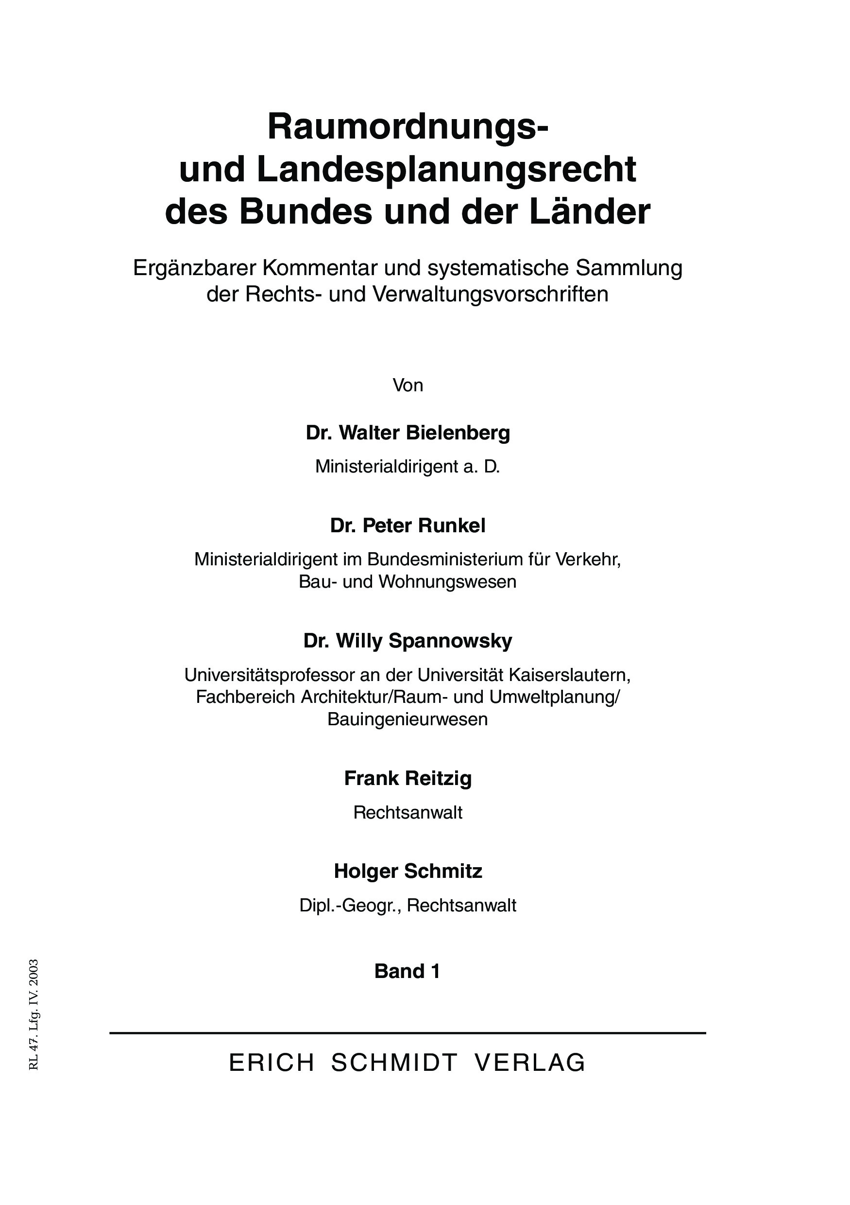 Raumordnungs- und Landesplanungsrecht des Bundes und der Länder - mit Fortsetzungsbezug