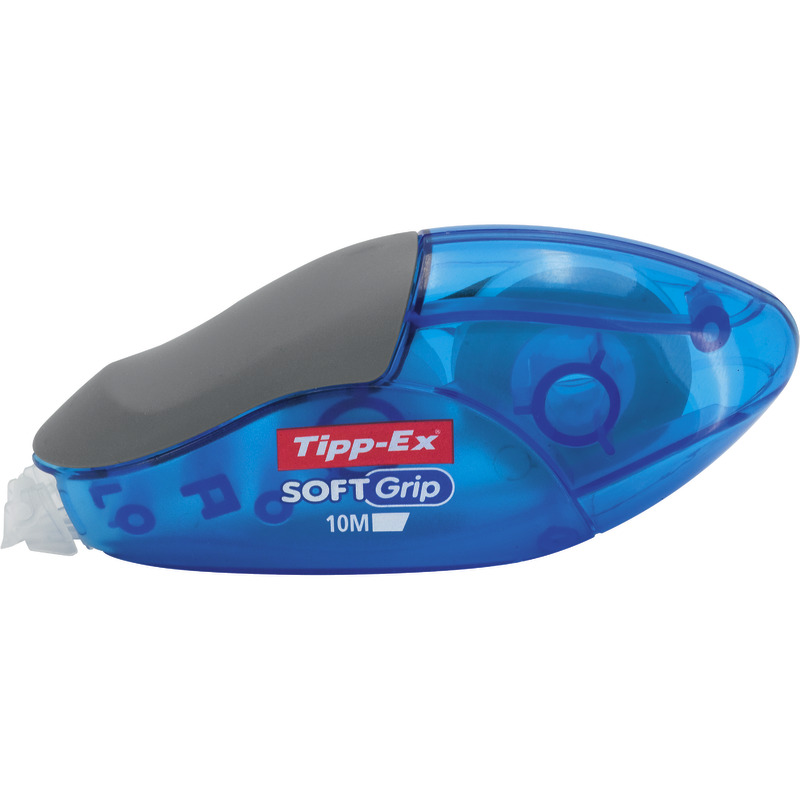 Tipp-Ex Einweg-Korrekturroller SOFT GRIP, Bandmaße: 4, 2 mm x 10 m - transparent-grau