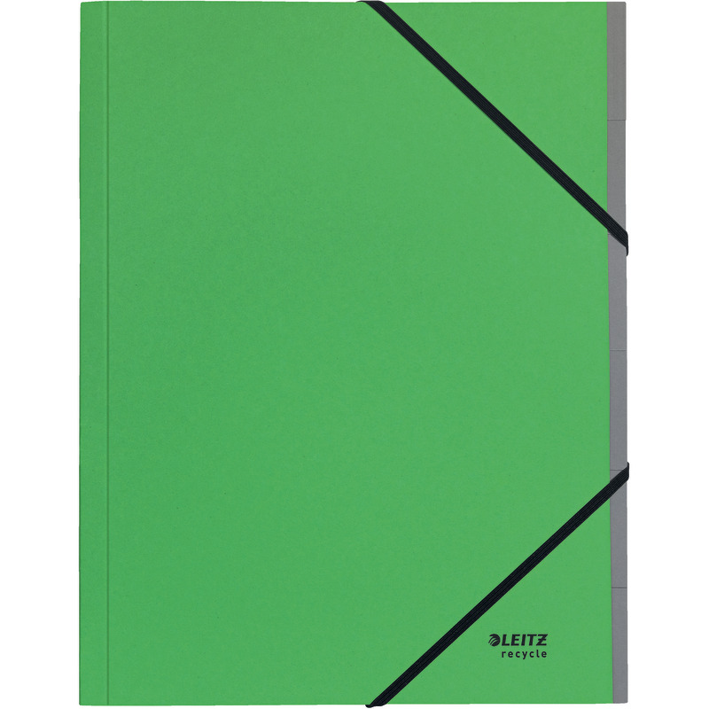 LEITZ Eckspannmappe Recycle 3914, Karton, 6 Fächer - grün