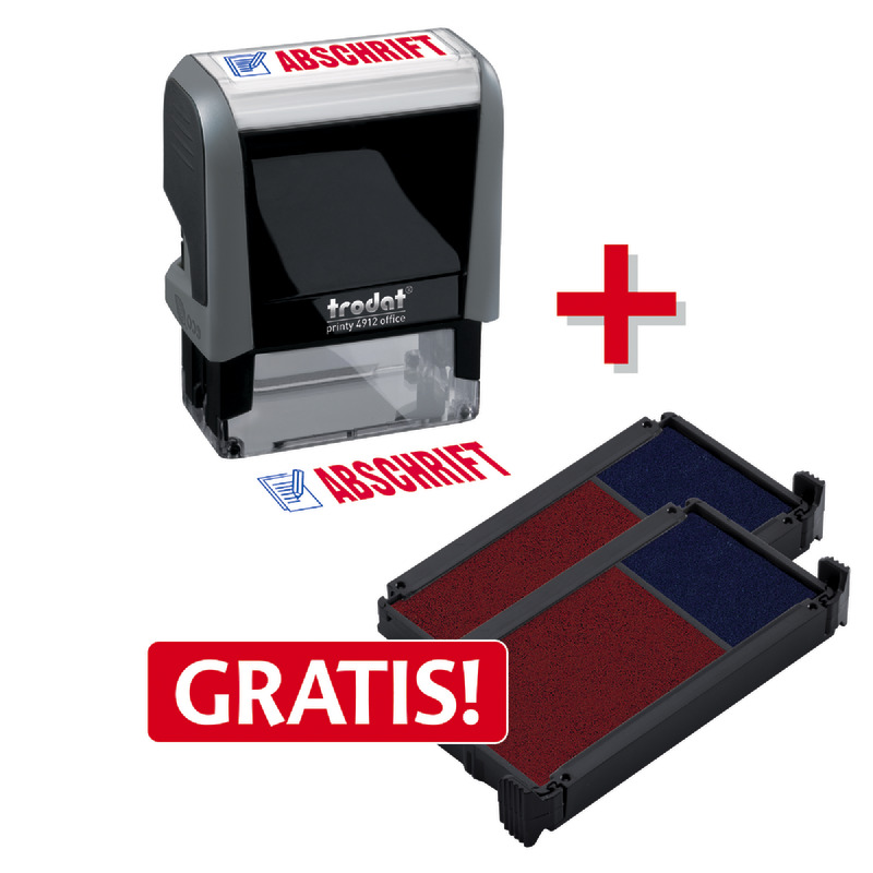 Trodat Textstempel Printy Office Abschrift + Ersatz-trodatkissen® GRATIS