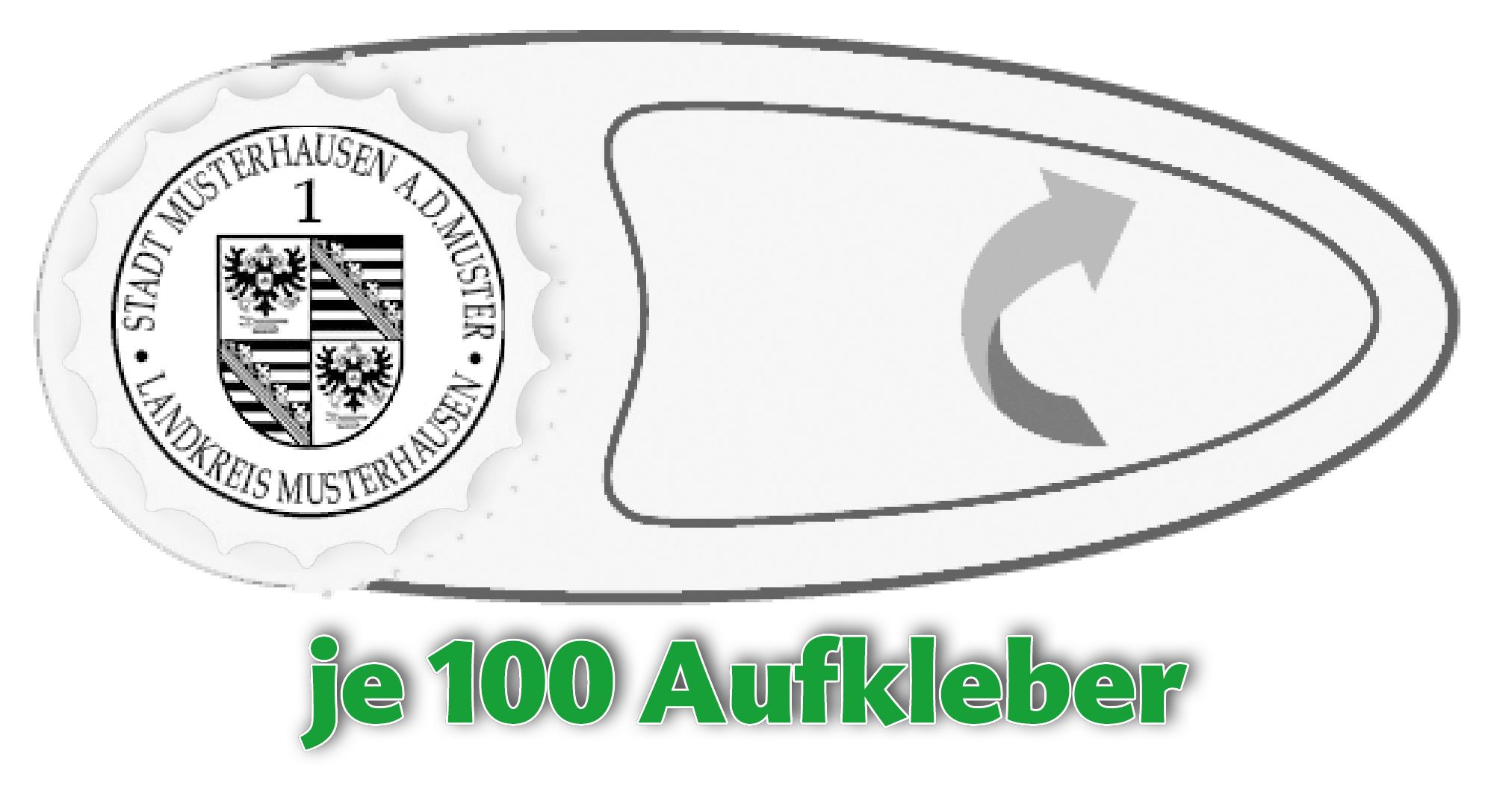 Klebesiegel (Dm. 13 mm) und Schutzaufkleber für Adressaufkleber, Bogen à 10 Stück, 1 VKE = 10 Bogen = 100 Aufkleber