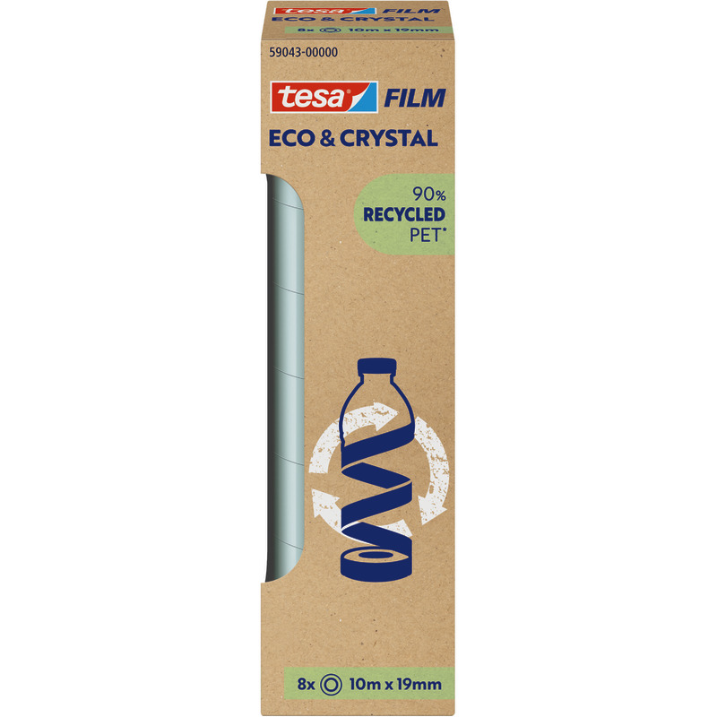 tesa tesafilm® ECO  CRYSTAL 19 mm x 10 m, 8 Rollen