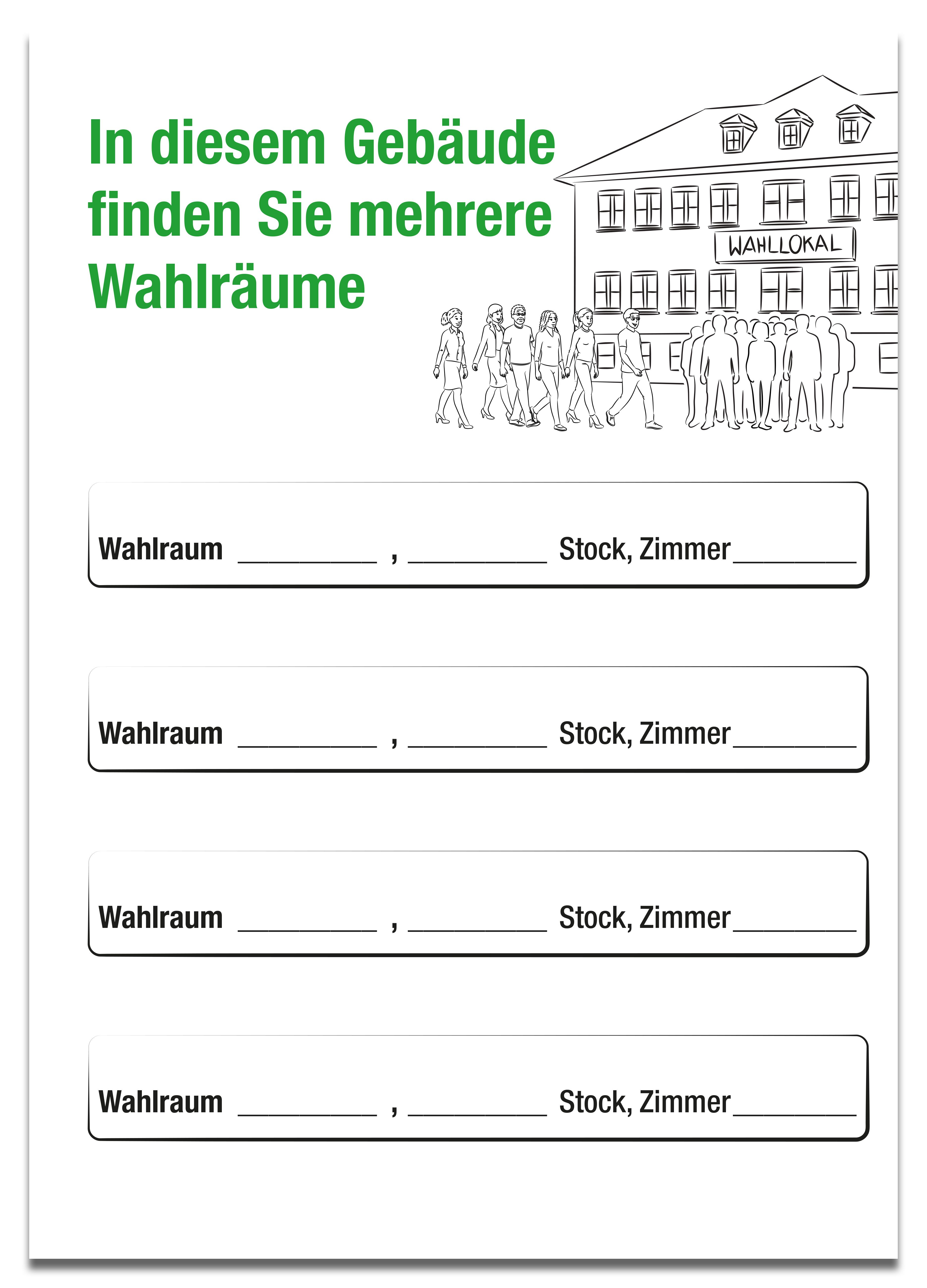 Plakat Übersicht Wahlräume A3, farbig