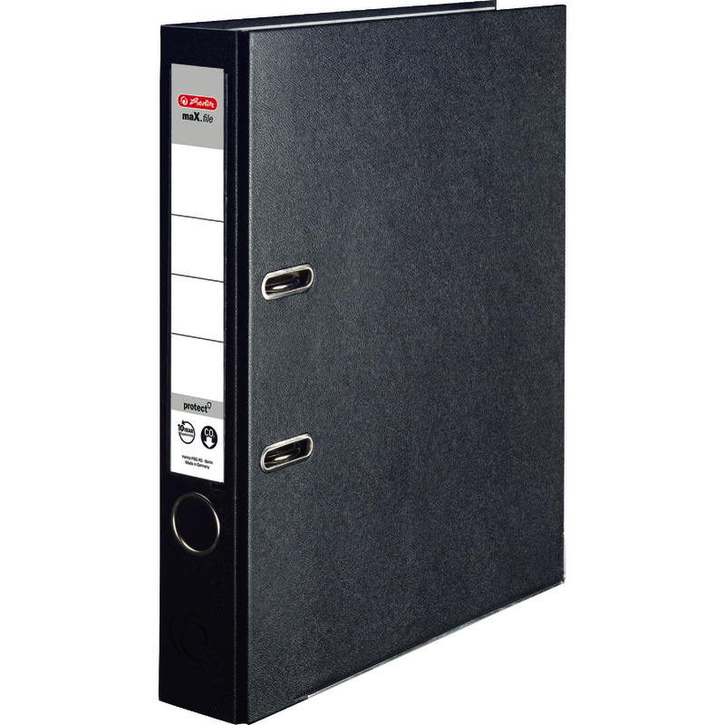 herlitz maX.file protect Ordner mit Folieneinband DIN A4, Rückenbreite 50 mm, schwarz