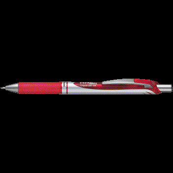 Pentel Gel-Tintenroller EnerGEL BL77, mit Druckmechanik, Strichstärke 0, 35 mm - rot