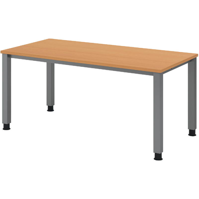 SoldanOffice Schreibtisch SONO, B x H x T: 1.600 x 680 – 760 x 800 mm - Buche Dekor