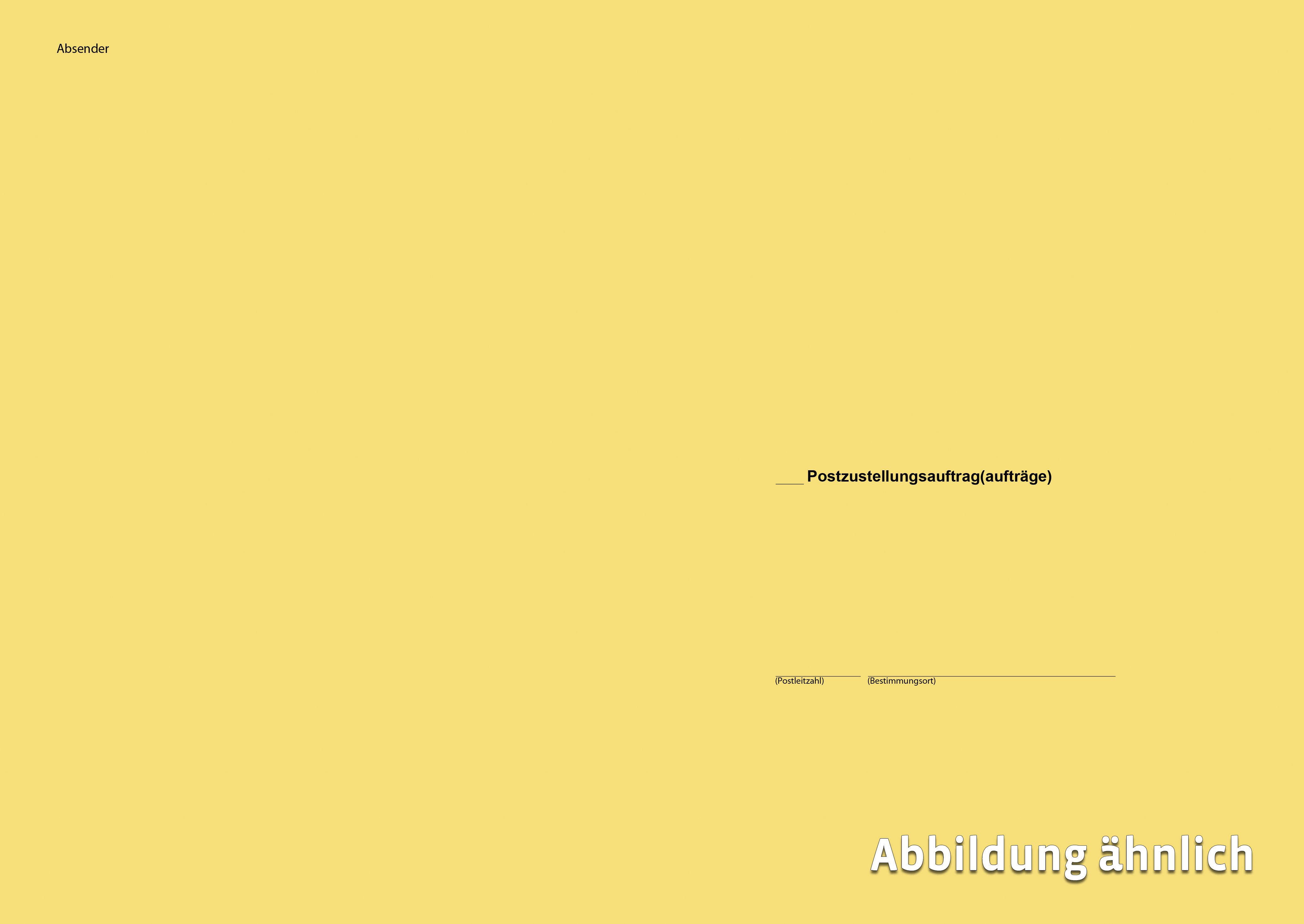 Zustellungsauftrag: Äußerer Umschlag für förmliche Zustellung, haftklebend, 250 x 353 mm