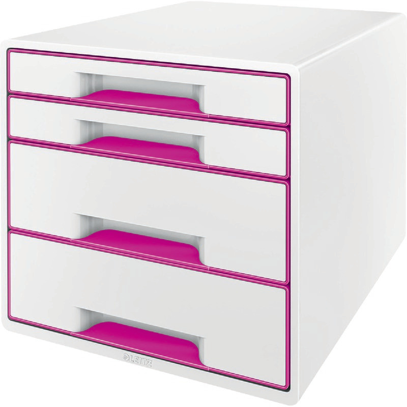 LEITZ Schubladenboxen WOW CUBE, 4 Schubladen - pink