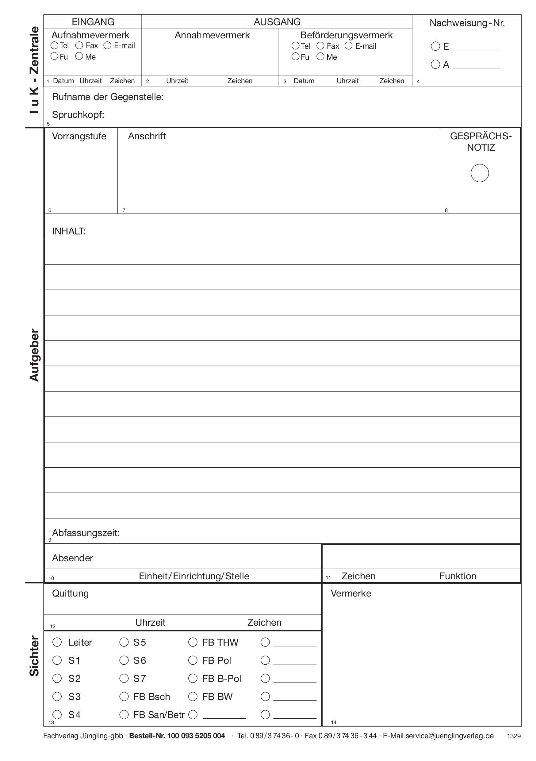 Nachrichtenvordruck A5, selbstdurchschreibend, 4-fach, geschuppt