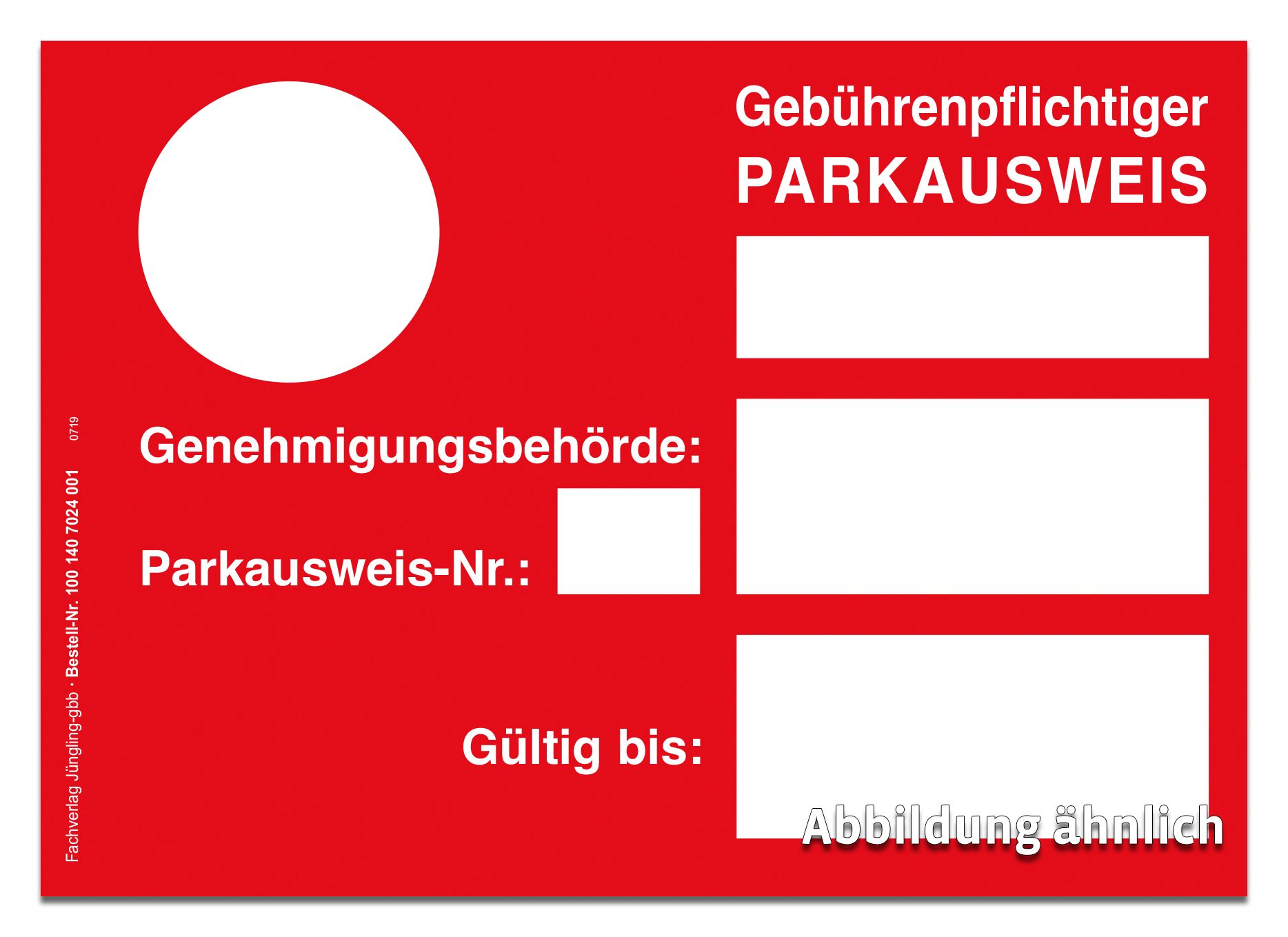 Gebührenpflichtiger Parkausweis für Ausnahmen nach § 46 Abs. 1 StVO