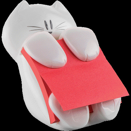 Post-it® Z-Notes Haftnotizen Spender Katze CAT-330, inkl. 90 Blatt Super Sticky Z-Notes - weiß