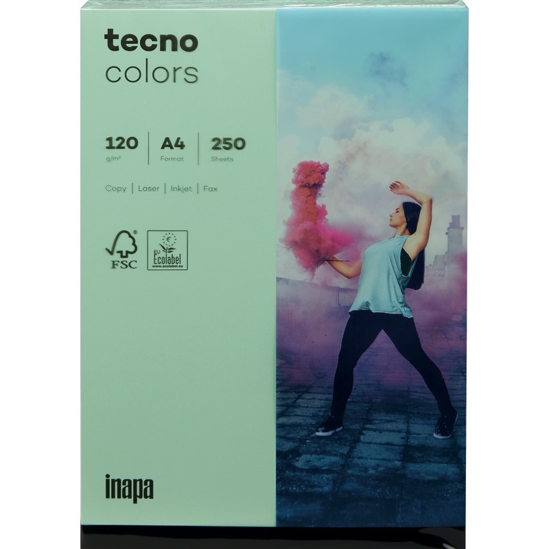 Kopierpapier tecno® colors, DIN A4, 120 g/m², Pack: 250 Blatt - mittelgrün