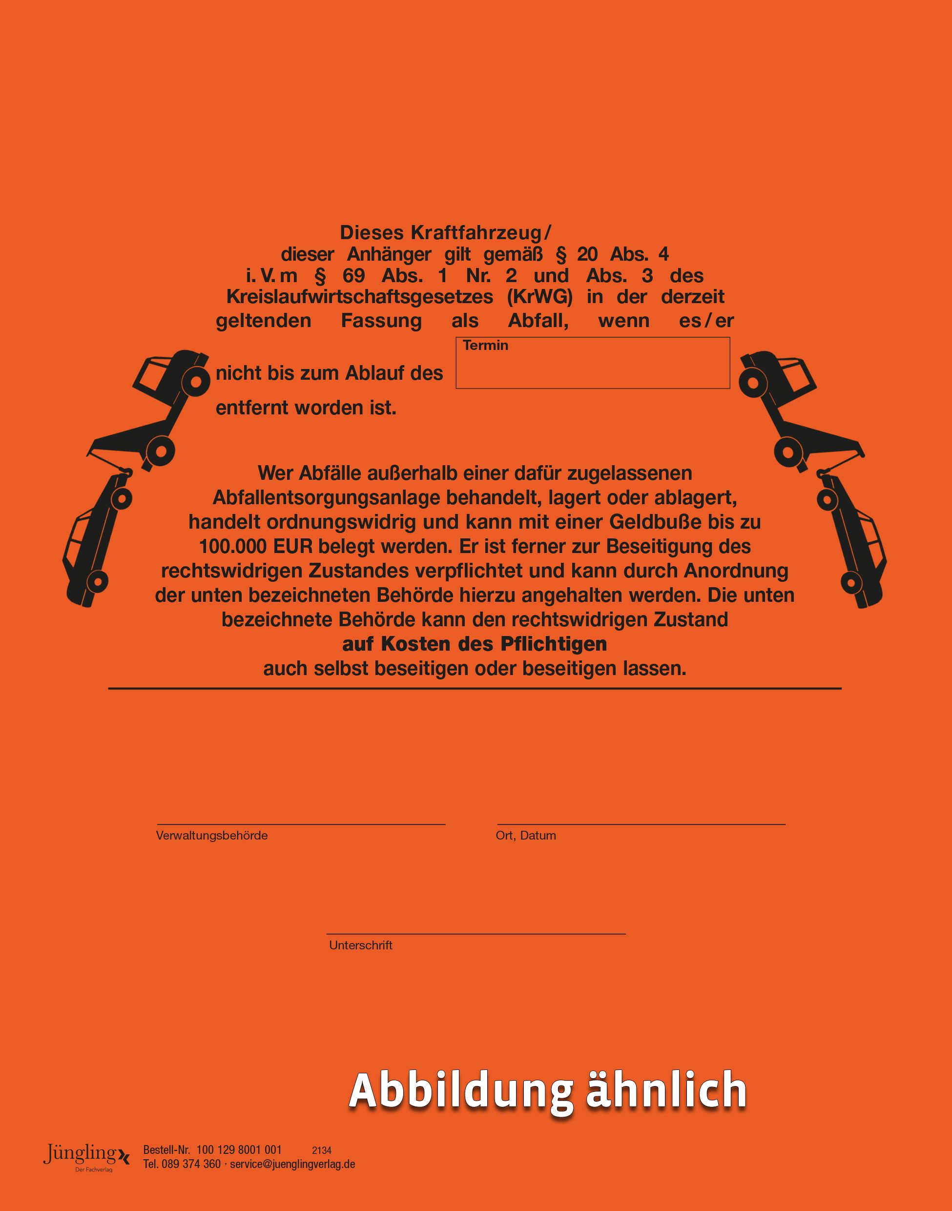 Aufkleber Roter Punkt nach dem KrWG, leuchtrot, A5, 2-seitig