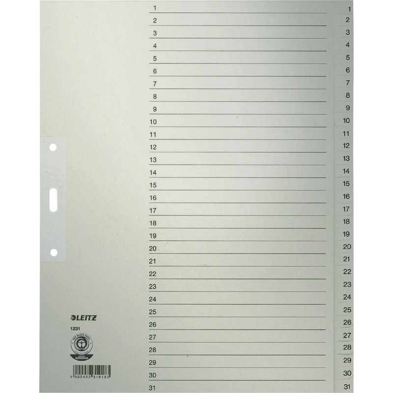 LEITZ Papier-Register 1231, Taben 1-31