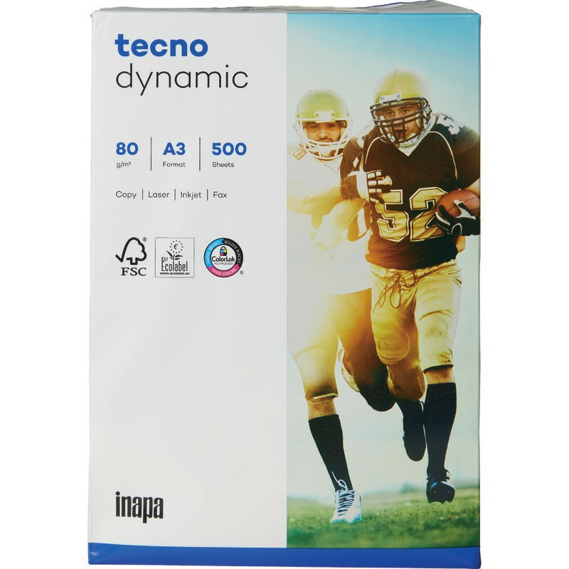 Kopierpapier tecno® dynamic, DIN A3, 80 g/m², Pack: 500 Blatt