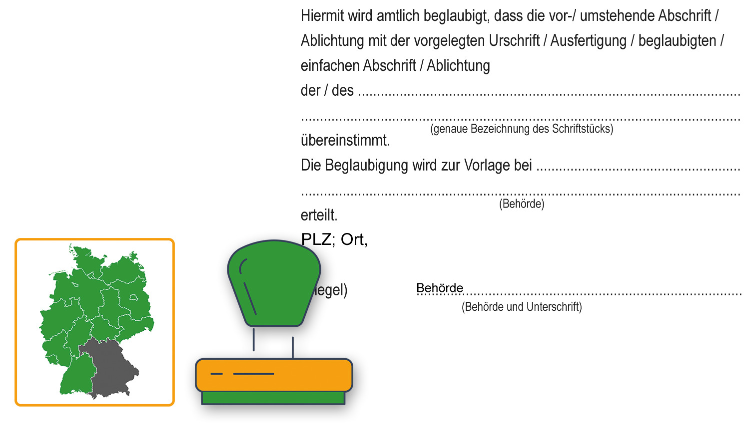 Stempel: Beglaubigung einer Abschrift