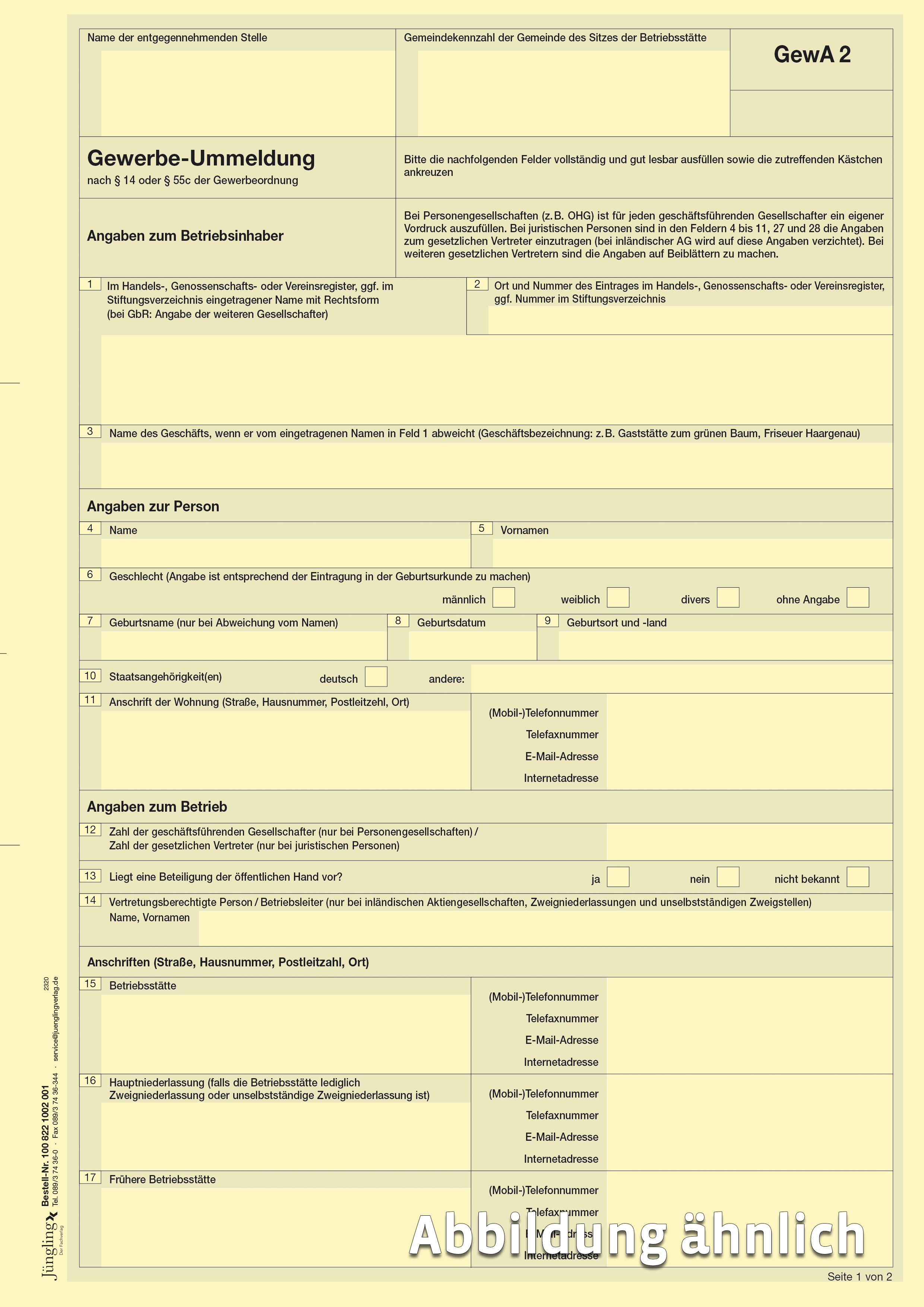 GewA 2 (Gewerbeummeldung), A4