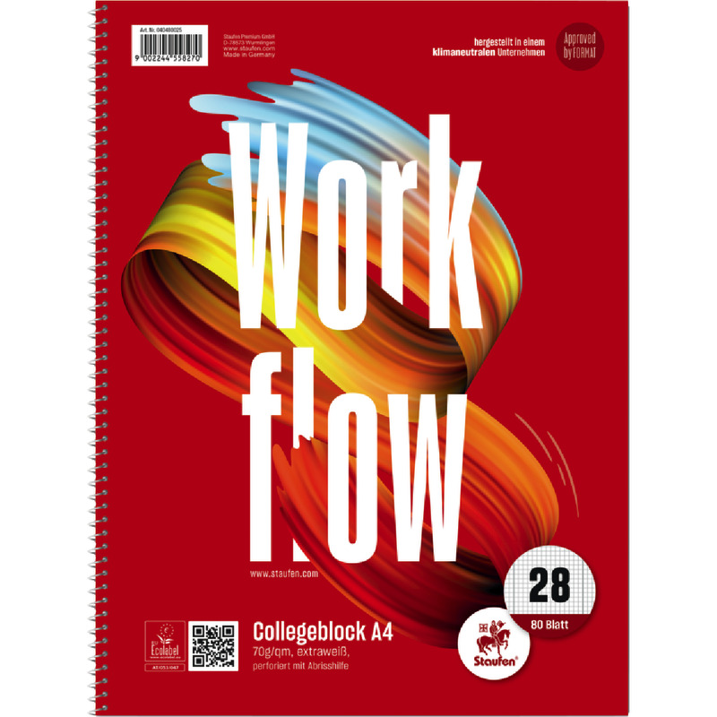 Staufen Collegeblock WORKFLOW, DIN A4, kariert, Lineatur 28 - petrol