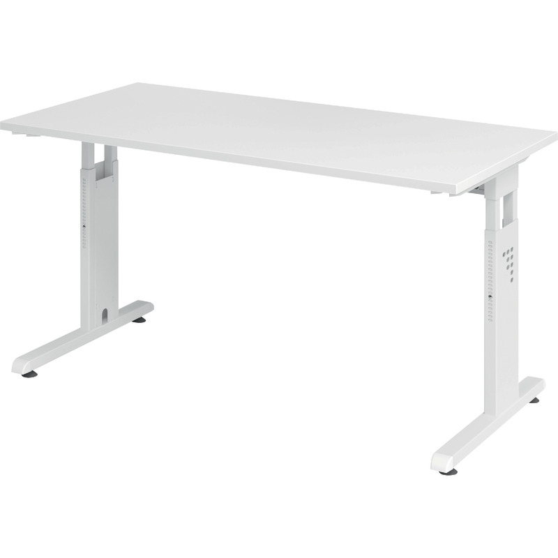 SoldanOffice Schreibtisch C-Fuß 1.400 x 670 mm, Gestell weiß