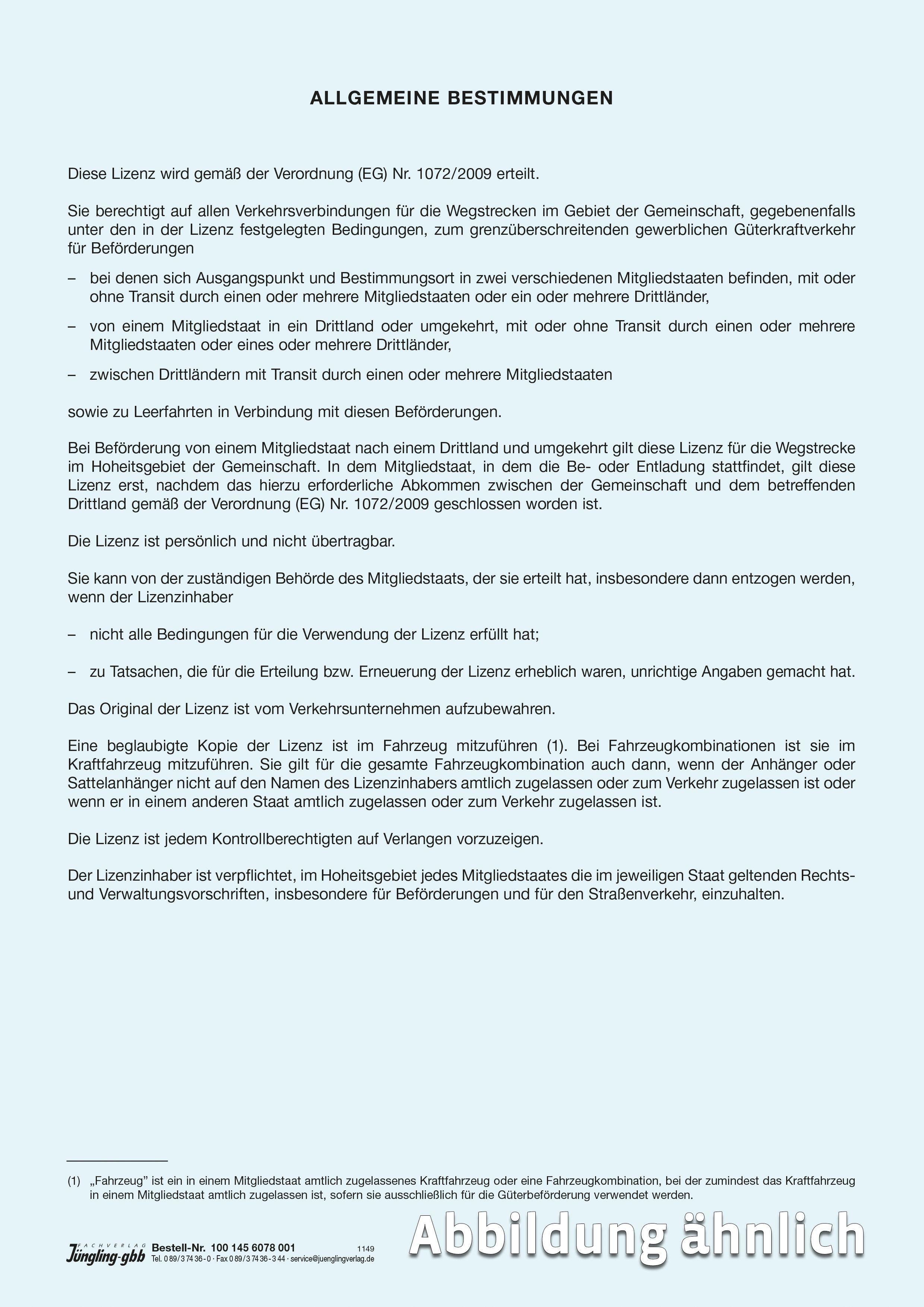 Blanko-Papier für EU-Lizenzen mit Sicherheitsnummerierung, A4, Pantone hellblau 290c