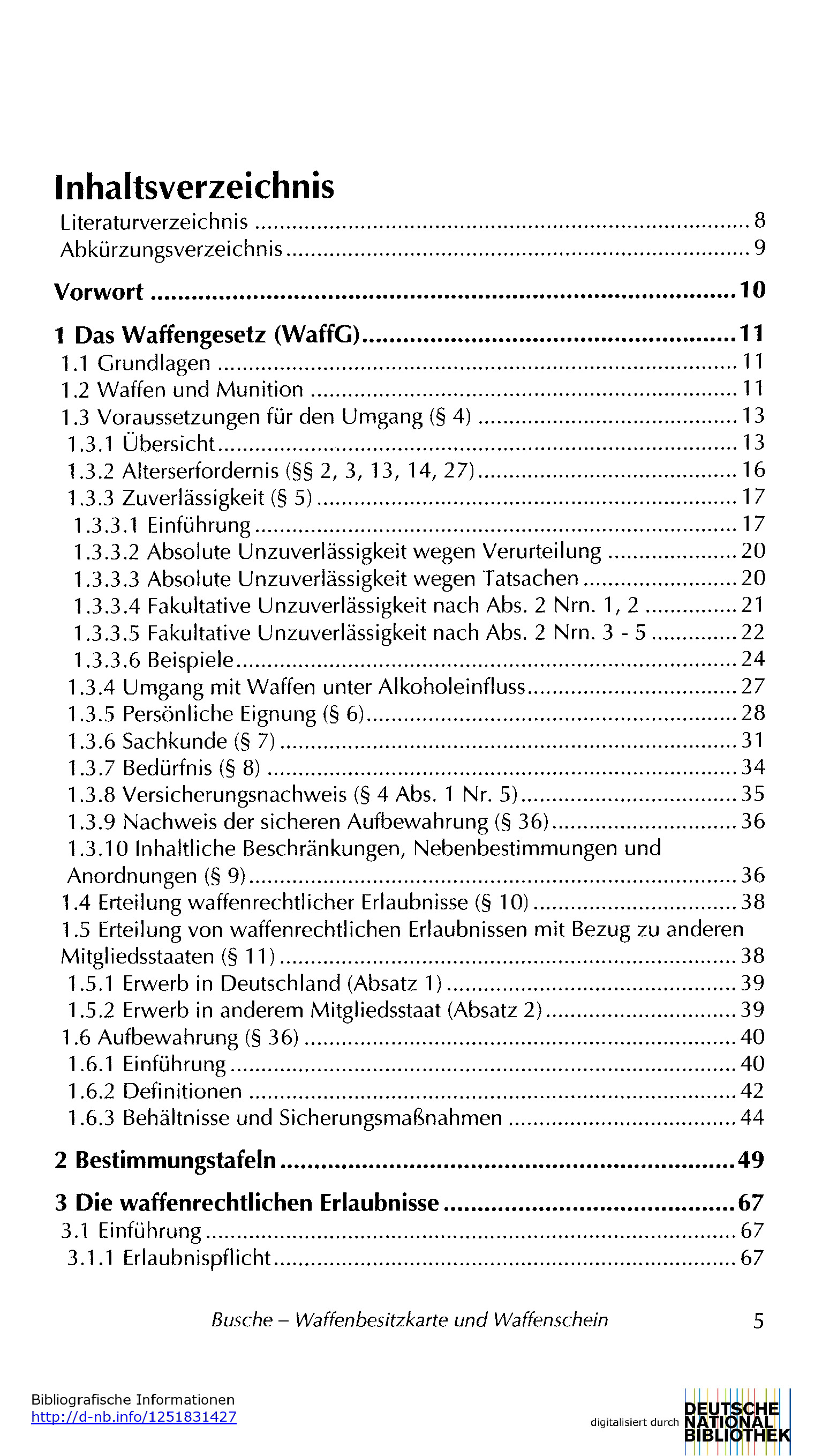 Waffenbesitzkarte und Waffenschein