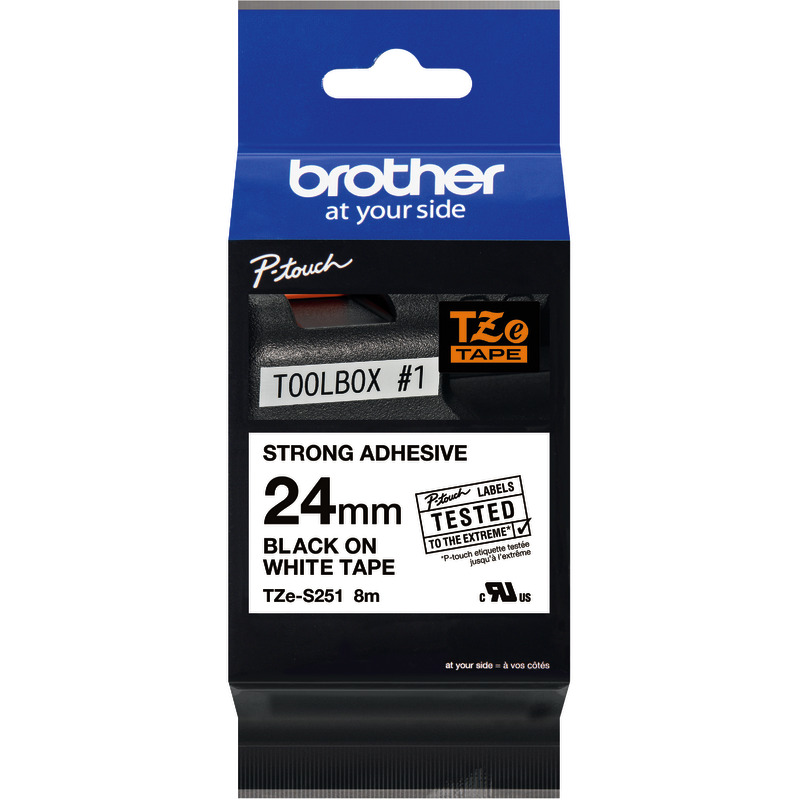 Brother TZES251 Schriftbandkassette, 24 mm, schwarz/weiß