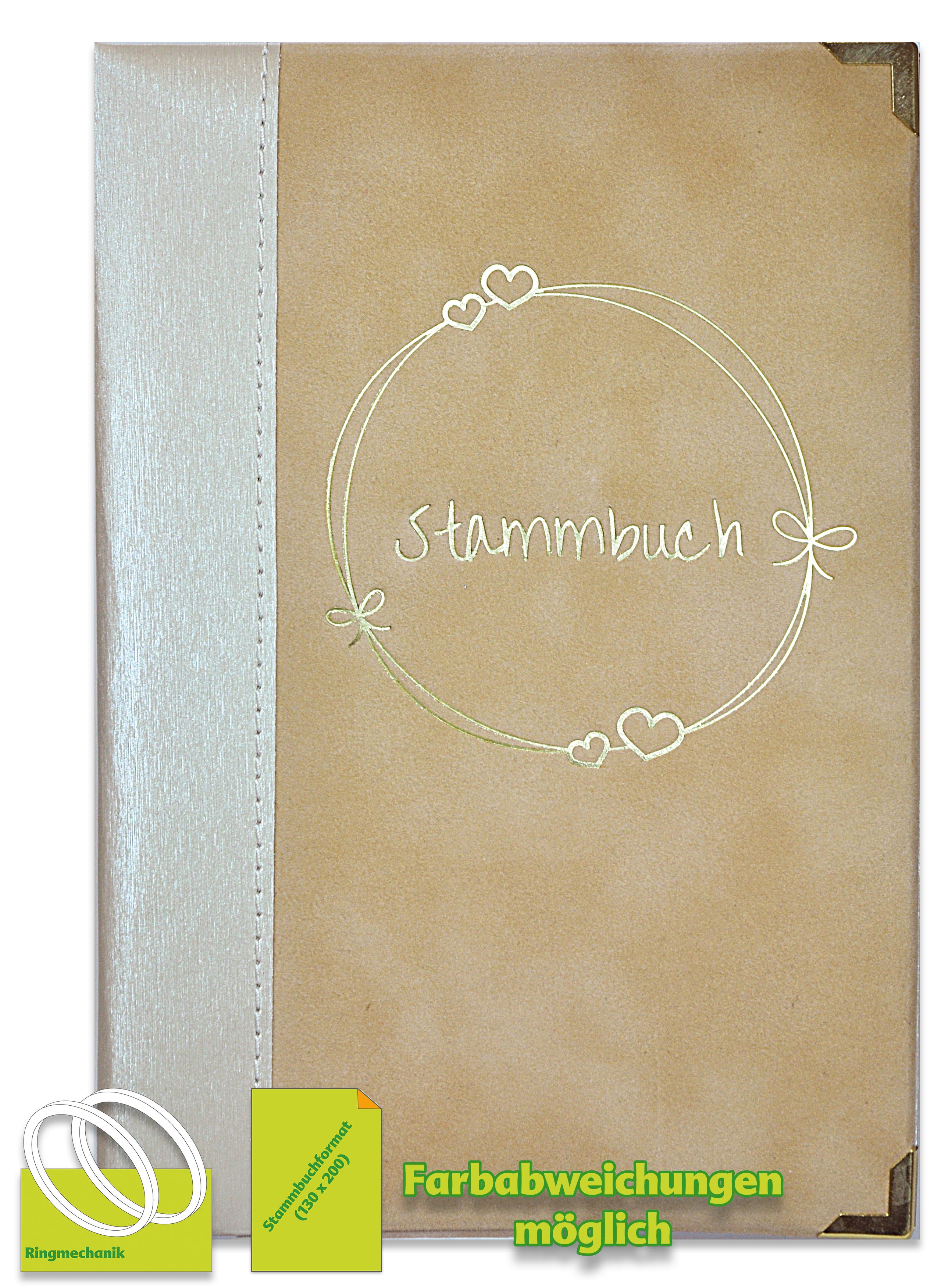 Stammbuch SAMU, karamell, mit Ringmechanik