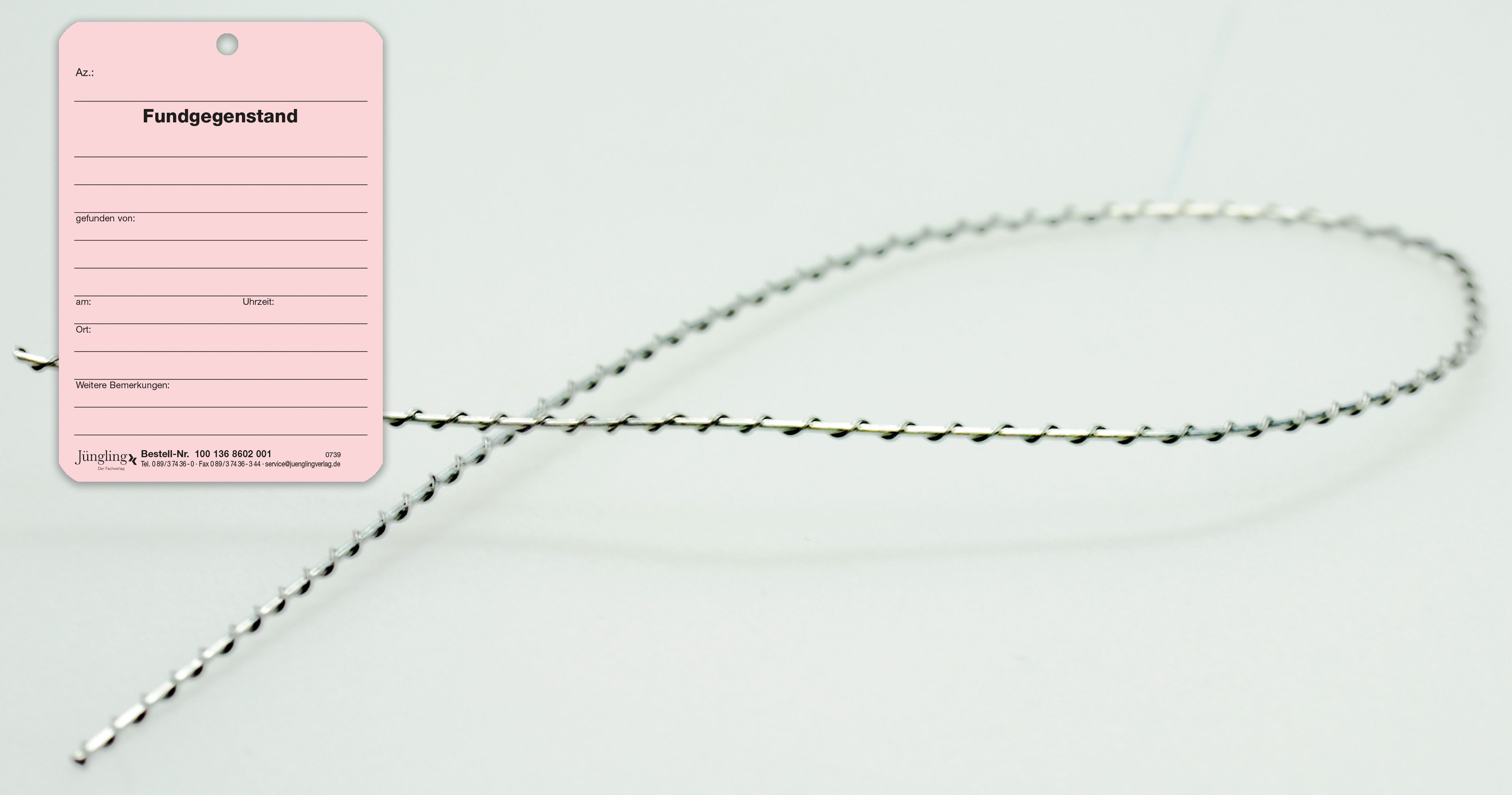 Set Fundanhänger, A7, rosa Karton, mit Draht