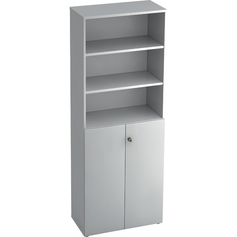 SoldanOffice Aktenschrank PROFI, 6 Ordnerhöhen inkl. 3 Regalelementen, B x H x T: 800 x 2.200 x 420 mm - weiß