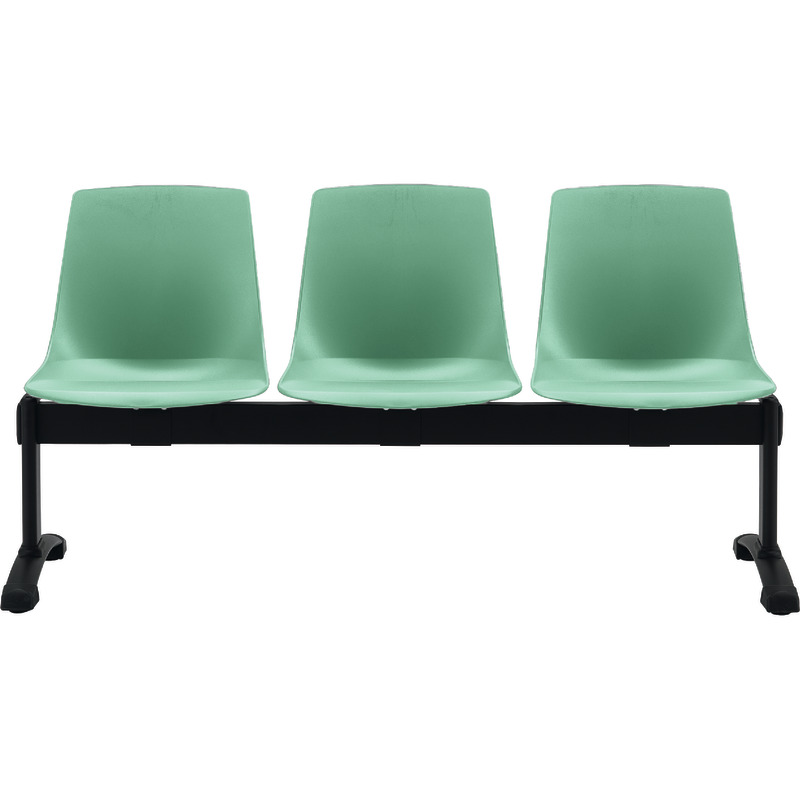 Bisley Traversenbank BLOOM mit Sitzen aus Kunststoff, 3-Sitzer - grün