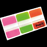 Post-it® Index Streifen Strong, pink/grün/orange