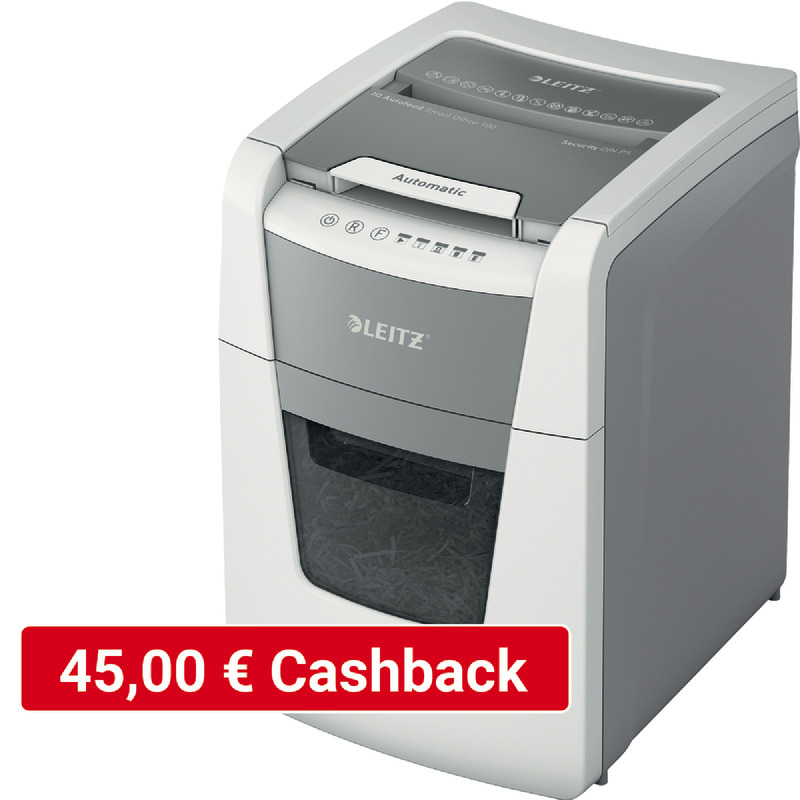 LEITZ IQ Autofeed Aktenvernichter Small Office 100, Sicherheitsstufe P-5