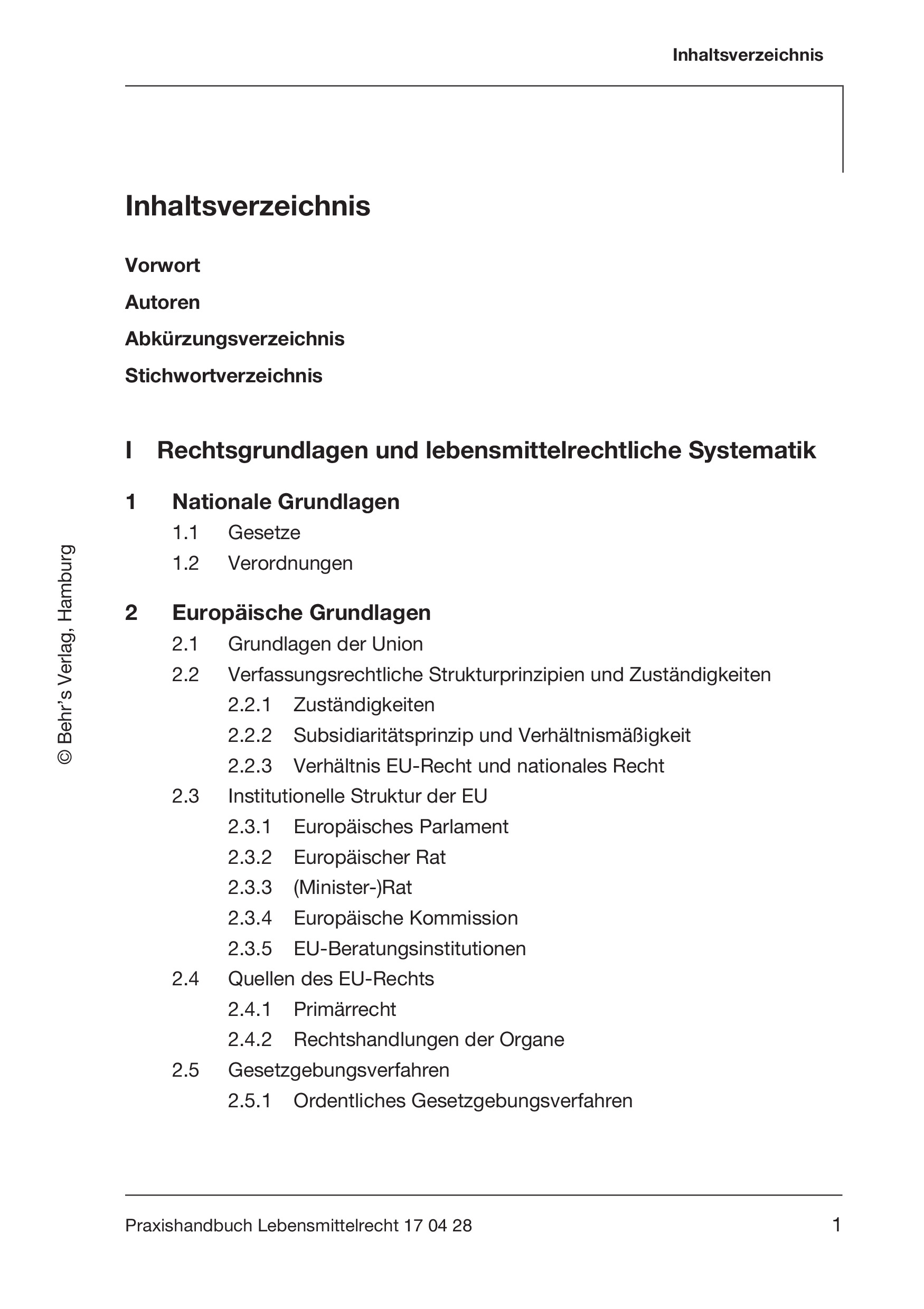 Praxishandbuch Lebensmittelrecht - mit Fortsetzungsbezug