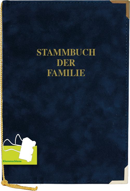 Stammbuch Alcan-Velour navy mit Klemmschiene
