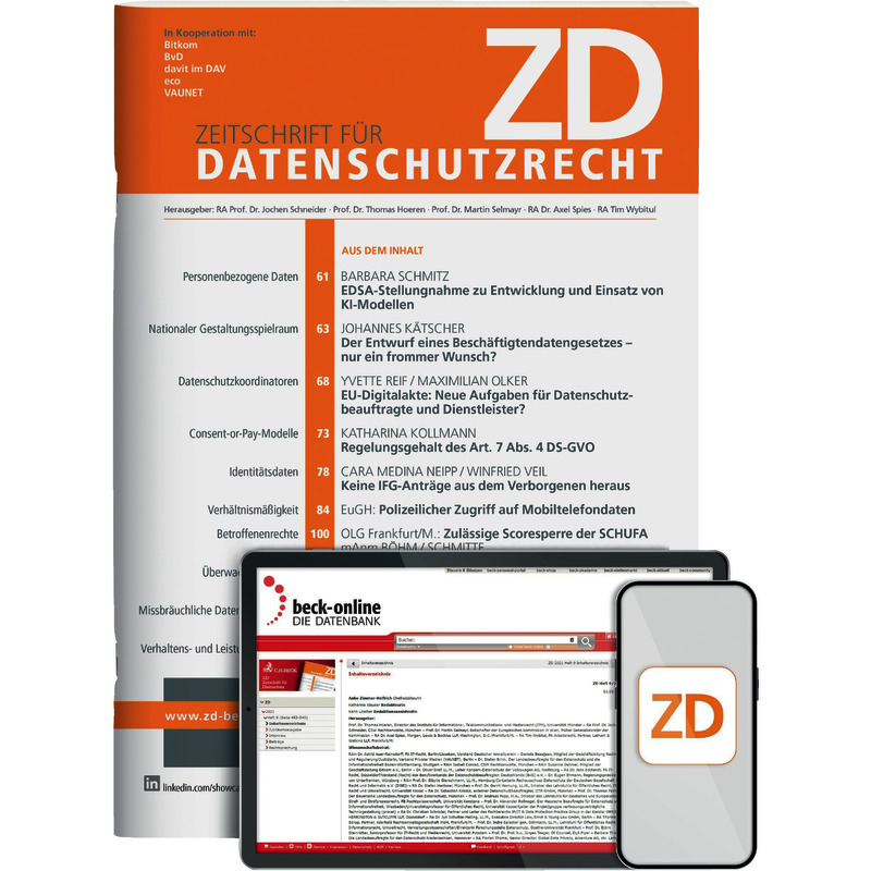 ZD - Zeitschrift für Datenschutz - Vorzugspreisabonnement
