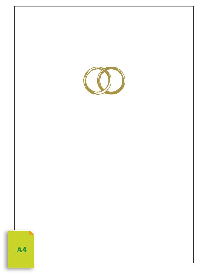 Urkundenmappe mit goldenen Ringen für DIN A4, Laschen links