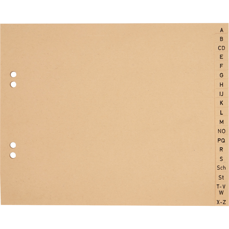 Papier-Register, Taben A – Z