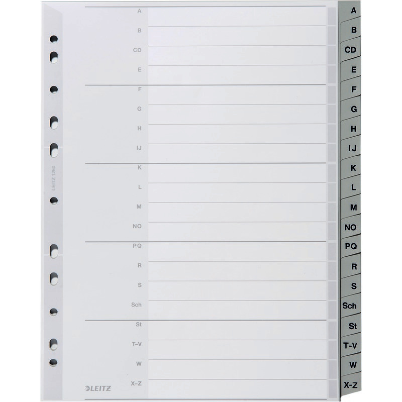 LEITZ Kunststoff-Register 1260, Taben A – Z