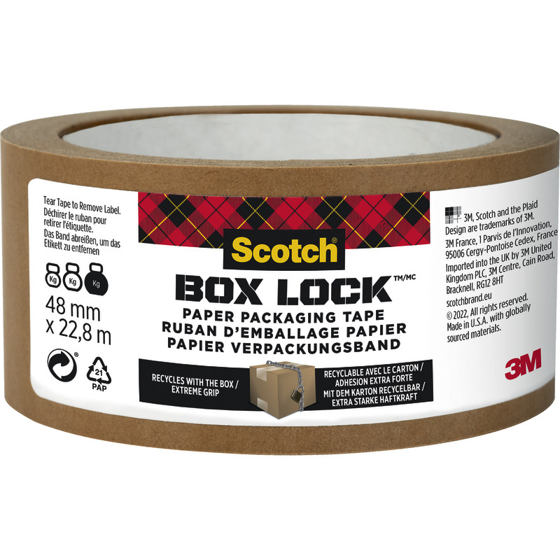 Scotch® Box Lock™ Papier-Verpackungsband, 48 mm x 22, 8 m