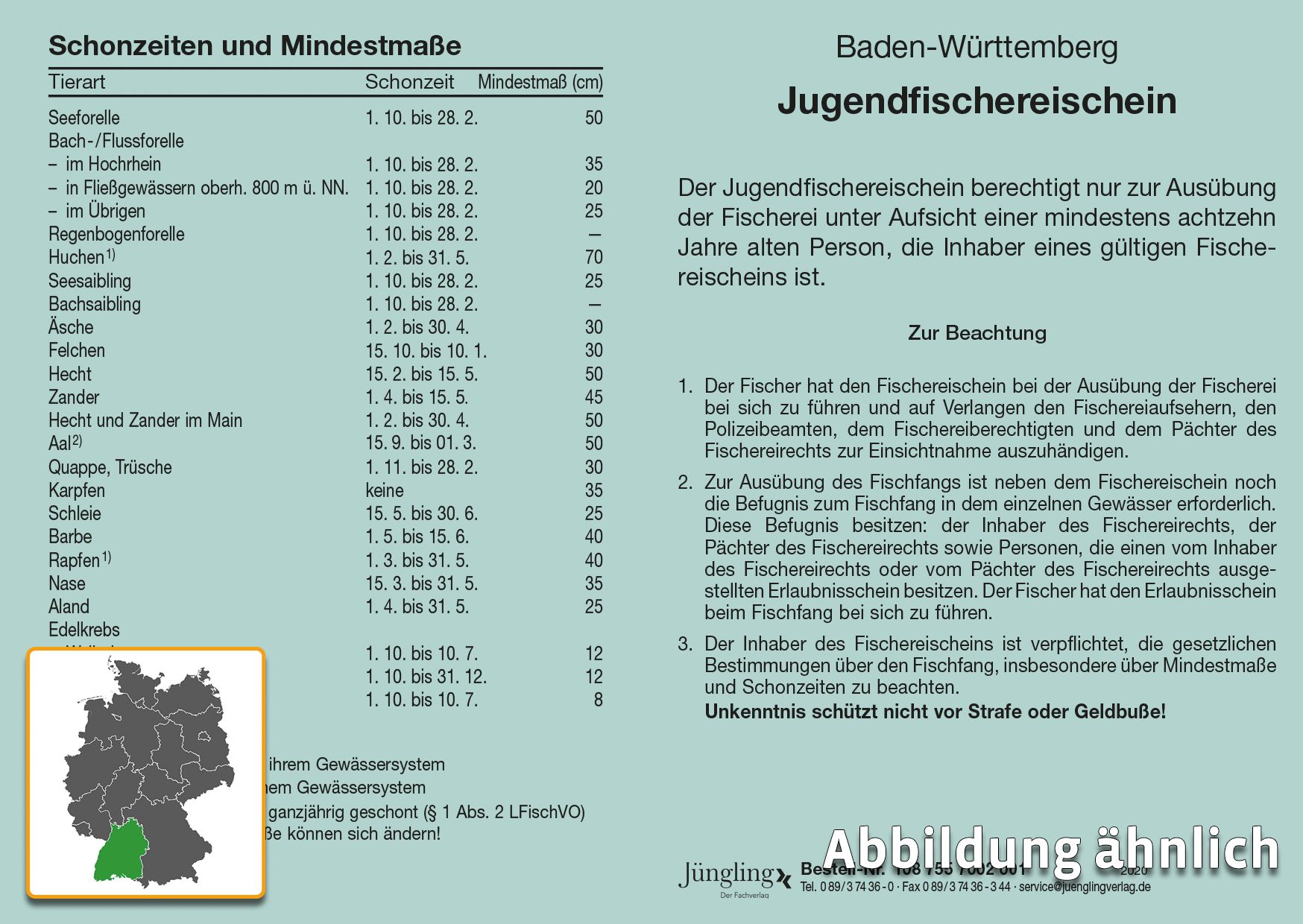 Jugendfischereischein A6 blau