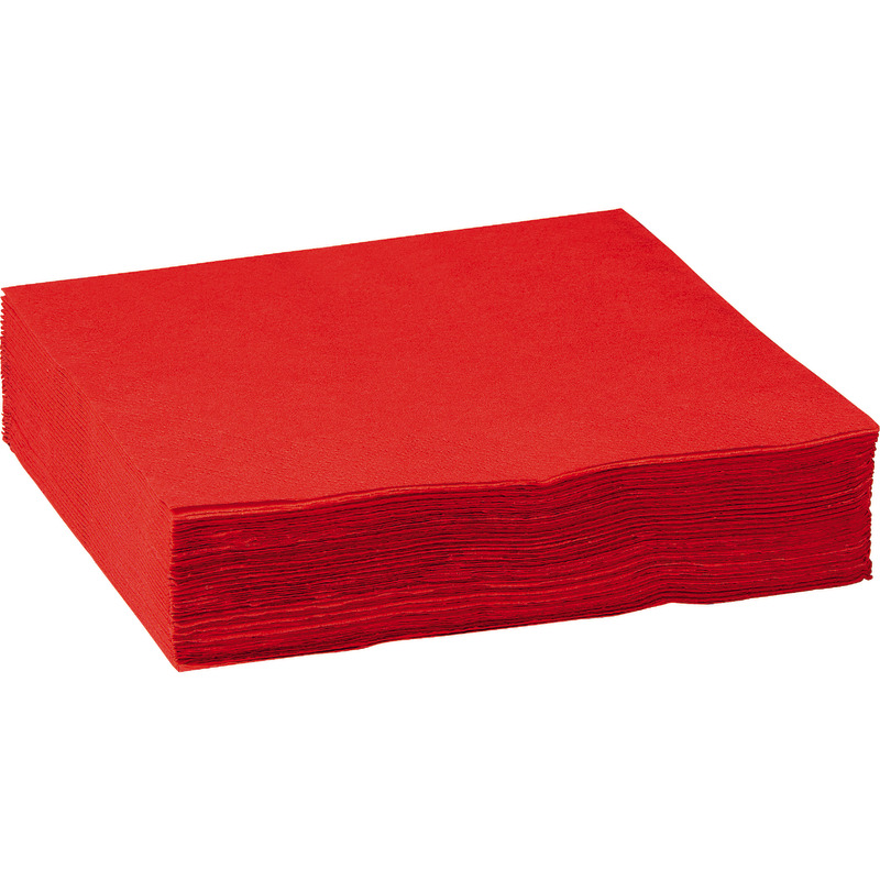 Servietten 330 x 330 mm, 1/4-Falz, 3-lagig, 120 Stück - rot