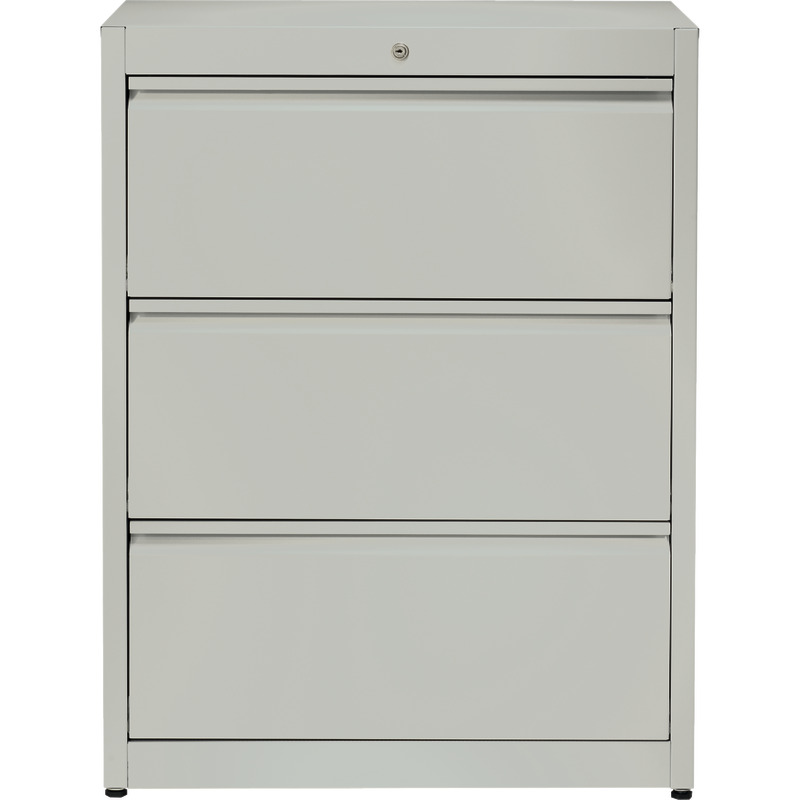 MAUSER Hängeregistraturschränke, zweibahnig, 3 Schubladen, Griffleiste - lichtgrau