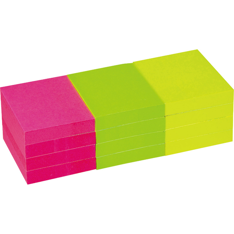 INFO NOTES Haftnotizen Neon, 50 x 40 mm, farbig sortiert