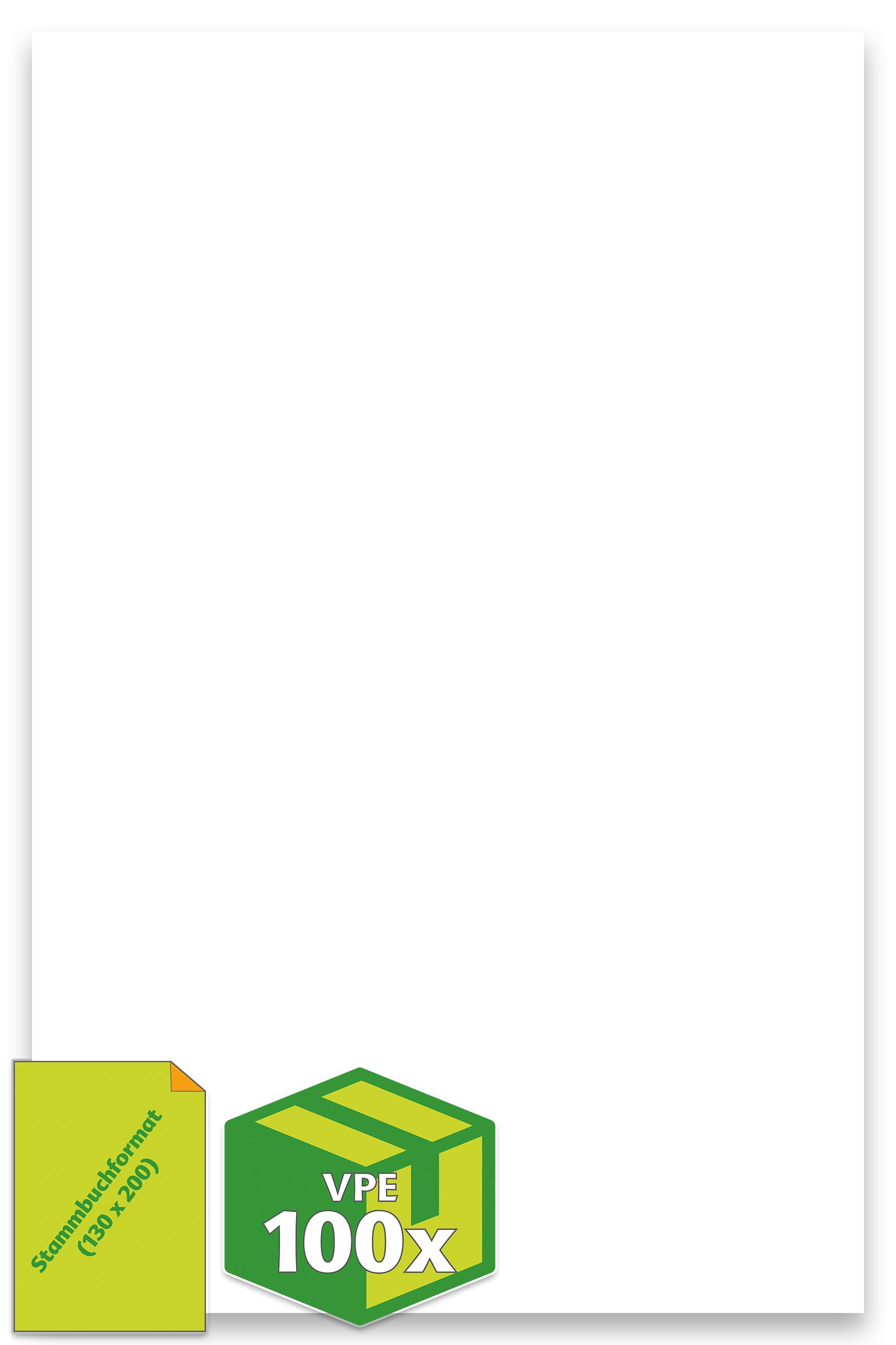 Papier Stammbuchformat, ungelocht, 100 Stück