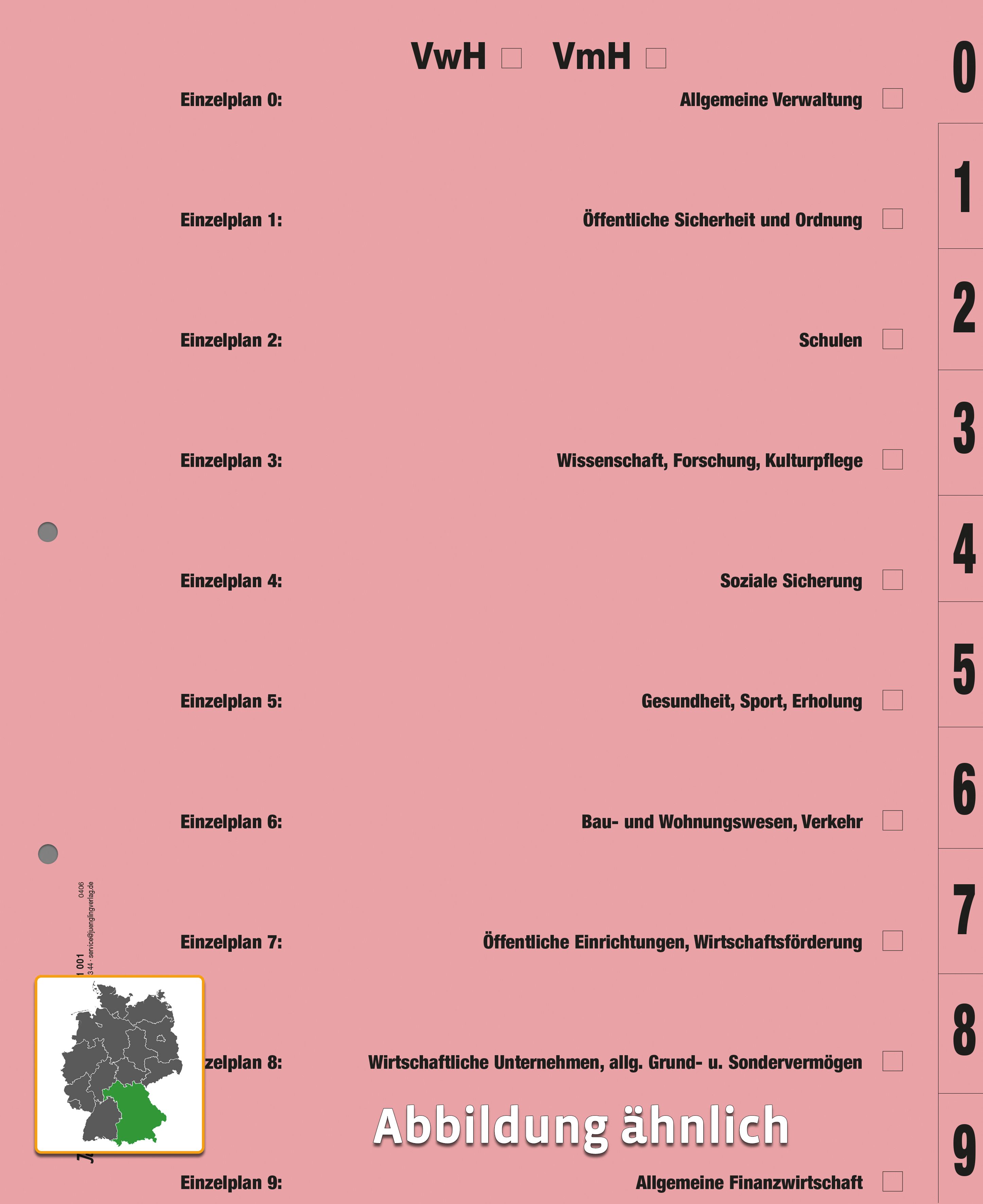 Register-Satz für Einzelpläne, 10-teilig, rosa, DIN A4