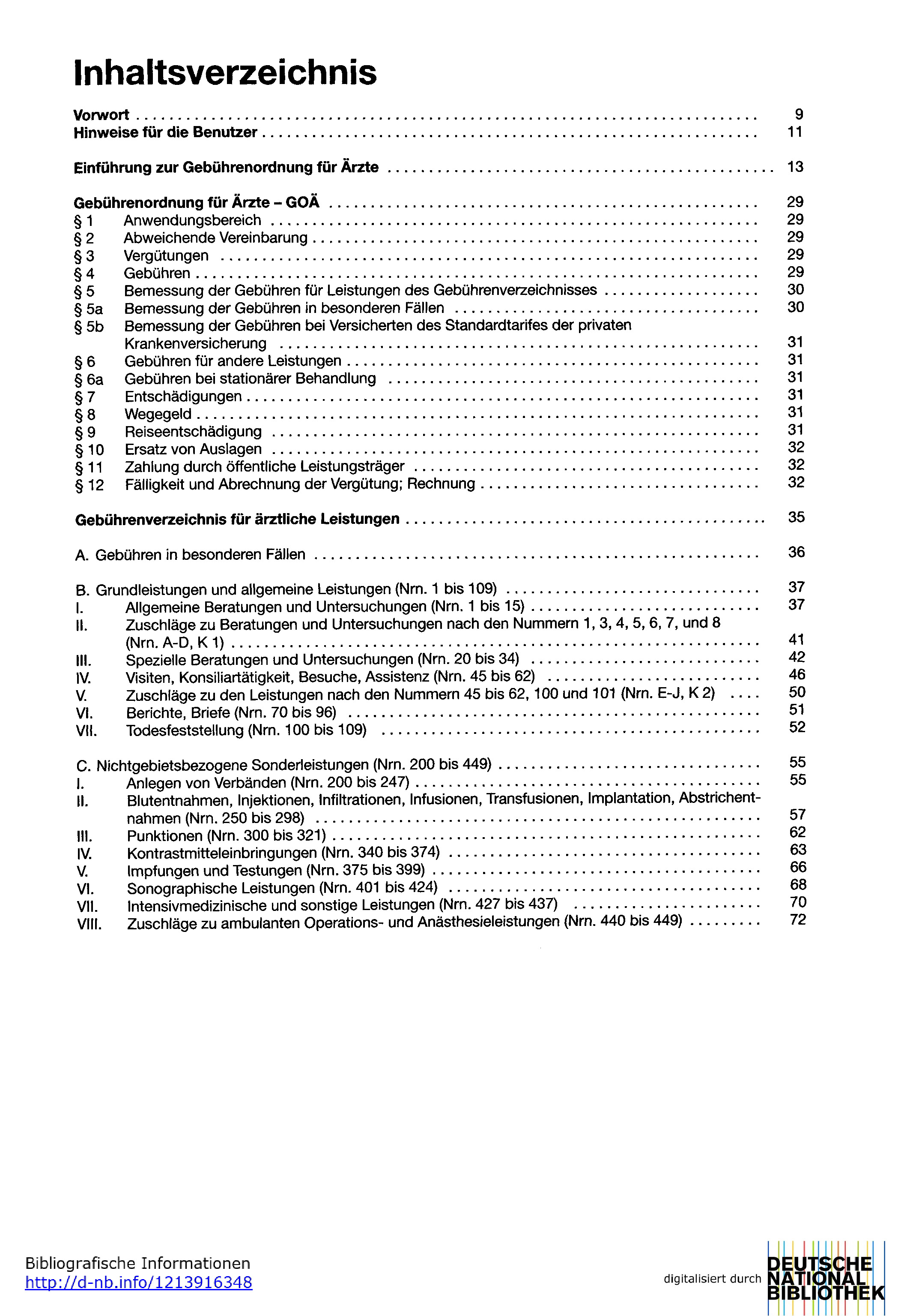 Gebührenordnung für Ärzte (GOÄ)