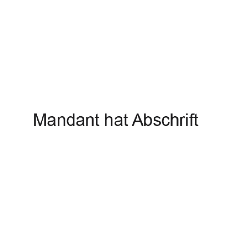 SoldanPlus Holzstempel Mandant hat Abschrift