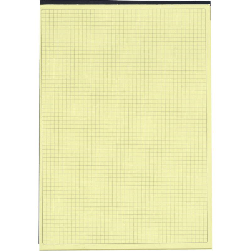 EXACOMPTA Legal Pad - Black Block mit gelbem Papier, DIN A4, kariert