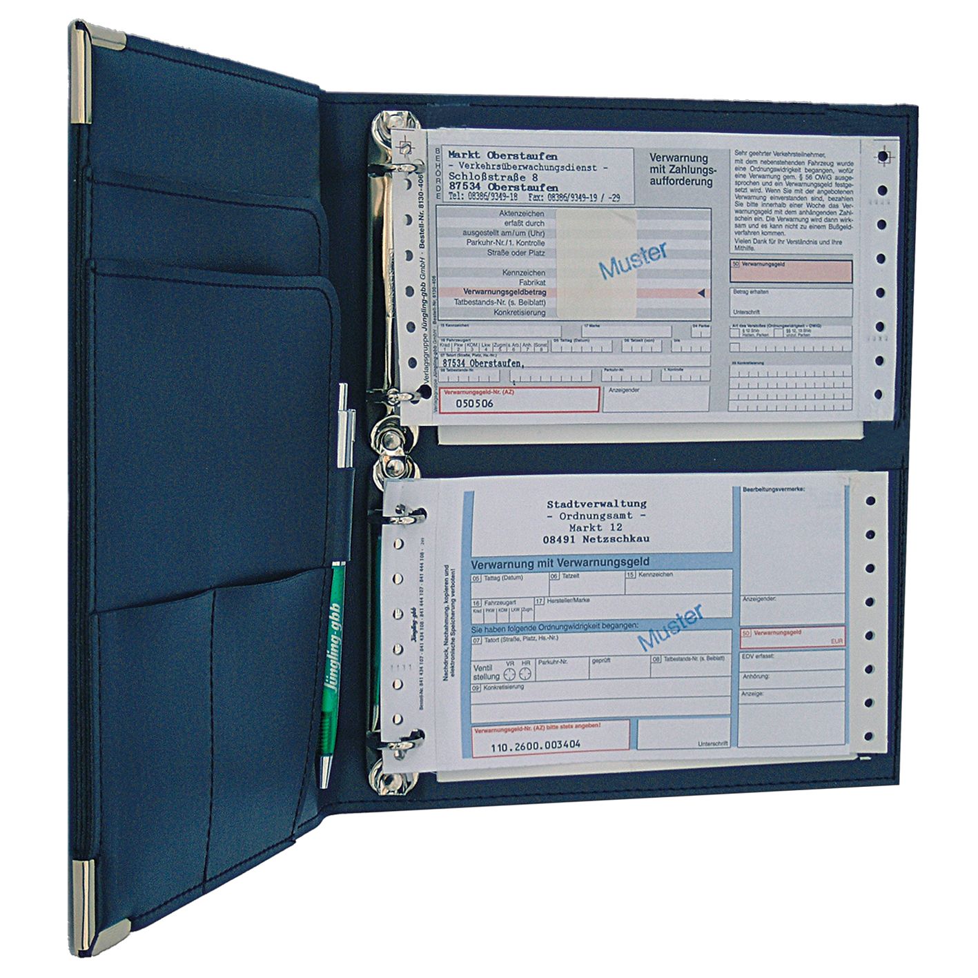 Knöllchenmappe mit Doppel-Ringmechanik, dunkelblau