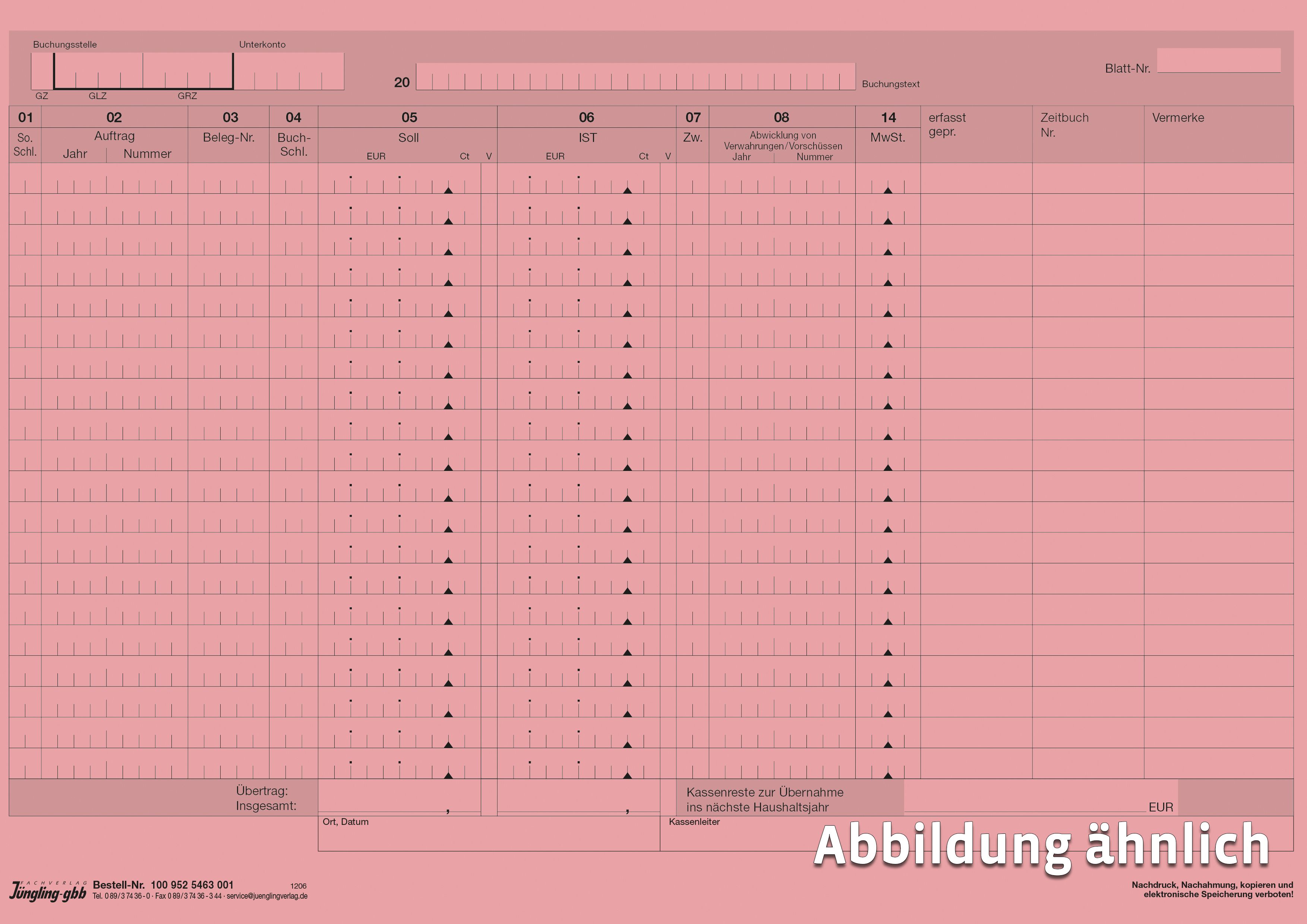 Fortsetzungsblatt, DIN A4 rosa